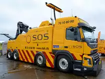 Ein Volvo FMX LKW-Bergungsfahrzeug Anfang Juni 2018 in Aalborg.