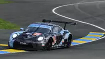 Porsche 911 RSR, LMGTE Am Nr.77, Dempsey-Proton Racing , Fahrer: Khaled Al Qubaisi, Matteo Cairoli & Giorgio Roda. Ausgefallen Nach 225 Runden. Hier am 13.Juni 2018 Freistraining der 86. 24-Stunden-Rennen von Le Mans 