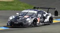 Porsche 911 RSR, LMGTE Am Nr.88, Dempsey-Proton Racing , Fahrer: Khaled Al Qubaisi, Matteo Cairoli & Giorgio Roda. Klassensieg der GTE AM und 15. Gesamt. Hier am 13.Juni 2018 Freistraining der 86. 24-Stunden-Rennen von Le Mans 