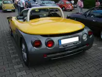 Heckansicht eines Renault Sport Spider. 1995 - 1999. Oldtimertreffen Nordsternpark Gelsenkirchen am 24.06.2018.