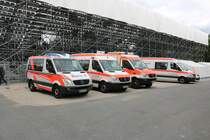 Die Johanniter und Bayrisches Rotes Kreuz Mercedes Benz Sprinter NEF und RTW am 23.06.18 auf den Norisring beim DTM Rennen. Der Bereich wurde abgesperrt ich durfte aber durch eine Erlaubnis des Einsatzleiter Fotos machen