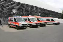 Die Johanniter und Bayrisches Rotes Kreuz Mercedes Benz Sprinter NEF und RTW am 23.06.18 auf den Norisring beim DTM Rennen. Der Bereich wurde abgesperrt ich durfte aber durch eine Erlaubnis des Einsatzleiter Fotos machen