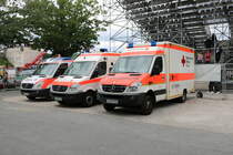 Die Johanniter und Bayrisches Rotes Kreuz Mercedes Benz Sprinter NEF und RTW am 23.06.18 auf den Norisring beim DTM Rennen. Der Bereich wurde abgesperrt ich durfte aber durch eine Erlaubnis des Einsatzleiter Fotos machen