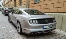 Rückansicht des Ford Mustang 6. Gen Facelift (Modelljahr 2018). Aufnahmezeit: 22.06.2018