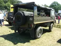 Heckansicht eines Steyr-Puch Pinzgauer 712M. Dittmer´s Hoffest in Sprockhövel am 07.07.2018.