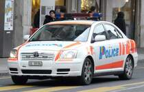 Polizeiauto GE 59784 unterwegs in der Stadt Genf am 03.01.2009