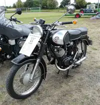 =Pannonia P 20, Bj. 1964, 245 ccm, 21 PS, gesehen bei den Motorrad-Oldtimer-Freunden Kiebitzgrund im Juni 2018