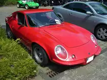 Puma 1600 GTE Coupe aus den 1970´er Jahren. Produziert wurden die Autos in Brasilien auf dem Chassis des VW Typ 14, besser bekannt als Karmann-Ghia. Der Wagen war als Coupe (Foto) oder Cabriolet lieferbar. Die Technik stammte von Volkswagen. Oldtimertreffen Zeche Hannover in Herne am 22.07.2018.