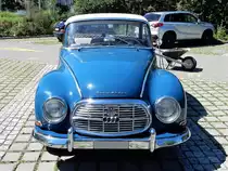 DKW Auto Union 1000 S de Luxe Coupé, Frontansicht. Aufgenommen am 8. August 2016 in Wetzikon, Kanton Zürich, Schweiz