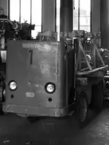 Eine Balkancar E-Karre im Sächsischen Eisenbahnmuseum Chemnitz-Hilbersdorf. (April 2018) 