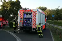 Feuerwehr Kleinostheim MAN TGM TLF3000 (Florian Kleinostheim 21/1) am 26.07.18 bei einer Einsatzübung an einen Altenheim