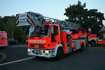 Feuerwehr Kleinostheim IVECO/Magirus DLK 23/12 (Florian Kleinostheim 30/1) bei einer Einsatzübung am 26.07.18 an einen Seniorenheim 