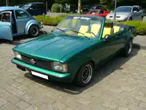 Cabriolet auf Basis eines Opel Kadett C. Wer weiß denn mir zu diesem Fahrzeug. Oldtimertreffen Zeche Hannover in Herne am 22.07.2018.