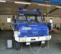 THW Ortsverband Wiesbaden Mercedes Benz Unimog U435 (Heros Wiesbaden 36/32) am 04.08.18 in Wiesbaden beim Tag der offenen Tür