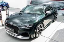 Audi TT Coupé in einer seltenen grünen Farbton. Foto: 02.06.2018 DTM Rennen auf dem Hungaroring.