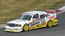 Frontal Aufnahme des Mercedes Benz 190 Evo II,  1990 DTM- Gruppe H,Fahrer: Luttikhuis Gerbert, NL. 46. AvD-Oldtimer-Grand-Prix 2018, Qualifying der Tourenwagen Classics am 11.Aug.2018
