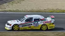 Mitzieher des Mercedes Benz 190 Evo II,  1990 DTM- Gruppe H,Fahrer: Luttikhuis Gerbert, NL. 46. AvD-Oldtimer-Grand-Prix 2018, Qualifying der Tourenwagen Classics am 11.Aug.2018