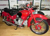 =Moto Guzzi Airone Sport, Bauzeit 1949 - 1958, 247 ccm, 13,5 PS, präsentiert im Deutschen Automobilmuseum Fichtelberg im Juli 2018. 