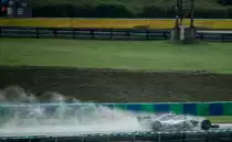 Mercedes-Benz F-1 Rennwagen im Regen auf dem Hungaroring am 28.07.2018.