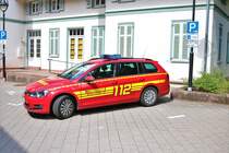 Feuerwehr Bad Soden VW Golf KdoW (Florian Bad Soden 1-10-2) am 11.08.18 in Bad Soden am Taunus zur 150 Jahre Feier der Feuerwehr Bad Soden