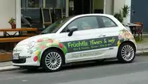 =Fiat 500 von FRÜCHTLA steht im Juli 2018 in Weißenstadt
