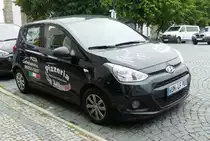 =Hyundai i10 der Pizzeria DA MIMMO steht im Juli 2018 in Weißenstadt