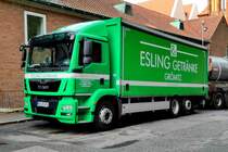 =MAN von Getränke-ESLING unterwegs in Lübeck im September 2018