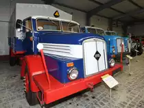 Ein IFA H6 steht im Sächsischen Nutzfahrzeugmuseum Hartmannsdorf. (August 2018)