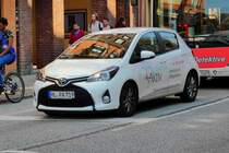 =Toyota Yaris der Pflegehilfe AKTIV unterwegs in Lübeck im September 2018