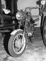 Eine MZ TS steht im Sächsischen Nutzfahrzeugmuseum Hartmannsdorf. (August 2018)