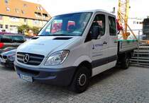 =MB Sprinter als Doppelkabiner mit Ladepritsche steht im September 2018 in Bad Schwartau