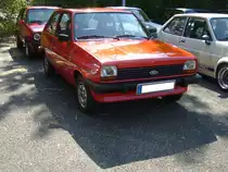 Ford Fiesta MK I. 1976 - 1983. Mit dem Fiesta MK I landete Ford einen Verkaufsschlager. Für die Produktion wurde eigens ein Werk in Südspanien errichtet. Der Vierzylinderreihenmotor hat einen Vierzylinderreihenmotor, der aus einem Hubraum von 957 cm³ 39 PS leistet. 4. Ford Event am 02.09.2018 in Krefeld.