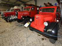 Ein Phänomen Granit 27 LF8 Löschfahrzeug steht im Sächsischen Nutzfahrzeugmuseum Hartmannsdorf. (August 2018)