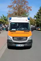 DRK Kreis Offenbach Mercedes Benz Sprinter RTW am 08.08.18 beim Tag der offenen Tür der Feuerwehr Neu-Isenburg