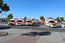 Die Johanniter und Eigenbetrieb Rettungsdienst Kreis Offenbach Mercedes Benz Sprinter RTW am 16.09.18 bei einer Katastrophenschutzübung in Rödermark Urberach 