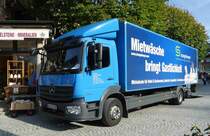 =MB Atego vom Texilservice STANGELMAYER steht zur Entladung in Königsee, 09-2018