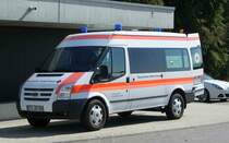 =Ford Transit vom BRK Kreisverband Dingolfing-Landau rastet während eines Personentransportes an der A 8, 09-2018