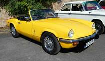 =Triumph Spitfire IV, ausgestellt bei Blech & Barock im Juli 2018 auf dem Gelände von Schloß Fasanerie bei Eichenzell