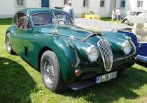 =Jaguar XK, ausgestellt bei Blech & Barock im Juli 2018 auf dem Gelände von Schloß Fasanerie bei Eichenzell