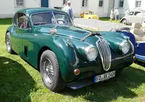 =Jaguar XK, ausgestellt bei Blech & Barock im Juli 2018 auf dem Gelände von Schloß Fasanerie bei Eichenzell