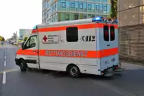 DRK Lahn Dill Kreis Mercedes Benz Sprinter RTW am 29.09.18 bei der Katastrophenschutzübung Frankopia in Frankfurt am Main Osthafen