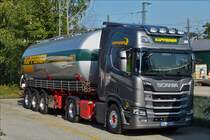 Am Straenrand stand am 16.09.2018 dieser Scania R 500 Sattelzug.