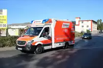 Malteser Frankfurt am Main Mercedes Benz Sprinter RTW am 29.09.18 bei der Katastrophenschutzübung Frankopia in Frankfurt am Main Osthafen