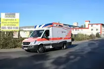 Malteser Mercedes Benz Sprinter RTW am 29.09.18 bei der Katastrophenschutzübung Frankopia in Frankfurt am Main Osthafen
