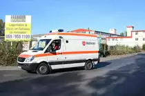 Katastrophenschutz Hessen Malteser Mercedes Benz Sprinter KTW am 29.09.18 bei der Katastrophenschutzübung Frankopia in Frankfurt am Main Osthafen