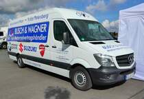 =MB Sprinter des Motorradhändlers BUSCH & WAGNER, gesehen beim Fuldaer Autotag 2018 im August