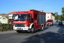 Feuerwehr Frankfurt am Main Mercedes Benz LF10 (Florian Frankfurt 34/43-1) Nied am 29.09.18 bei der Katastrophenschutzübung Frankopia in Frankfurt am Main Osthafen
