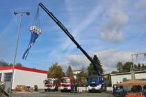 THW Bad Kreuznach MAN TGS LKW mit Kran am 03.10.18 beim Tag der offenen Tür in Bad Homburg