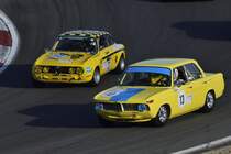 BMW 1800 Ti, vor Alfa Romeo 1750 GTAm, im Rennen 7 - AvD-Tourenwagen- und GT Trophäe, 46. AvD-Oldtimer-Grand-Prix am 11.Aug2018.