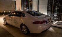 Jaguar XF (X260, gebaut seit 2015), Shuttlefahrzeug des Hotel Intercontinental in Ljubljana (SLO) am 19.08.2018
